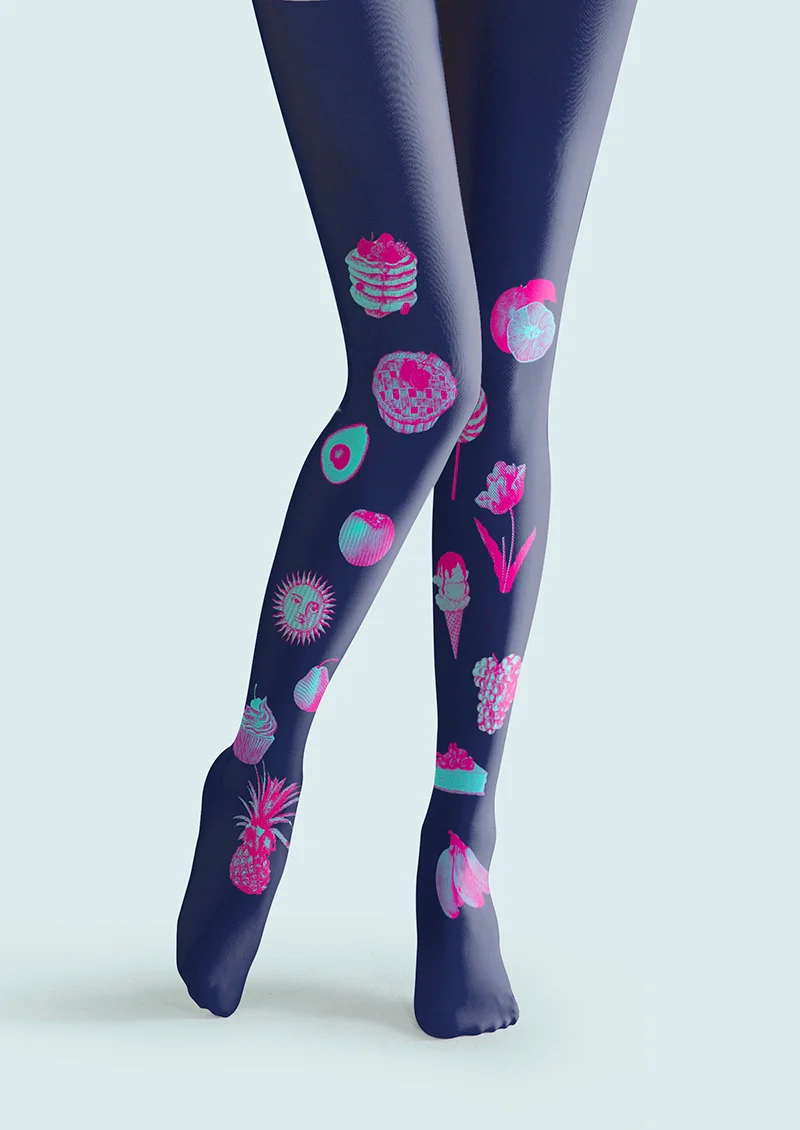 Viken Plan Sensory Deconstruction POP Style Tights Hosiery Pantyhose