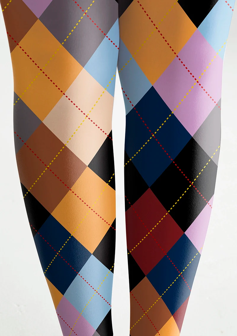 Viken Plan Shape Color Cubes Tights Hosiery Pantyhose - Image 5