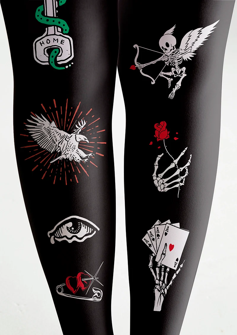 Viken Plan Skull Gaze Tights Hosiery Pantyhose - Image 5