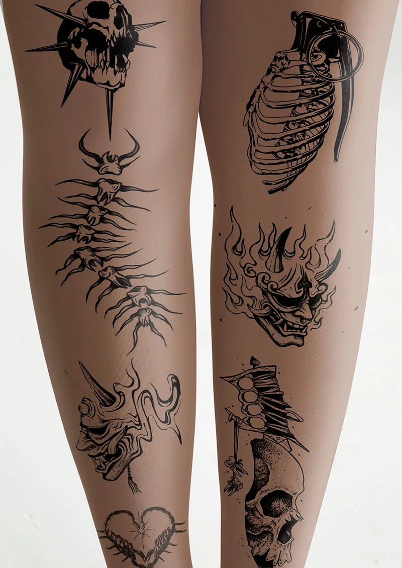 Viken Plan Skull Tattoo Tights Hosiery Pantyhose - Image 5
