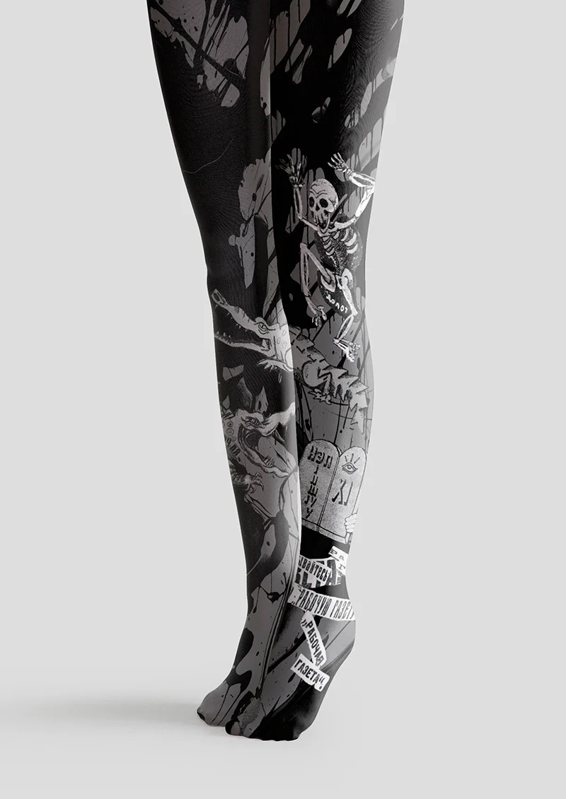 Viken Plan Skullgator Tights Hosiery Pantyhose - Image 3