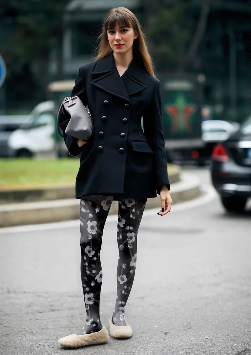 Viken Plan Night-Blooming Flower Tights Hosiery Pantyhose - Image 2