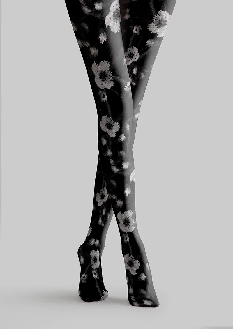 Viken Plan Night-Blooming Flower Tights Hosiery Pantyhose - Image 3