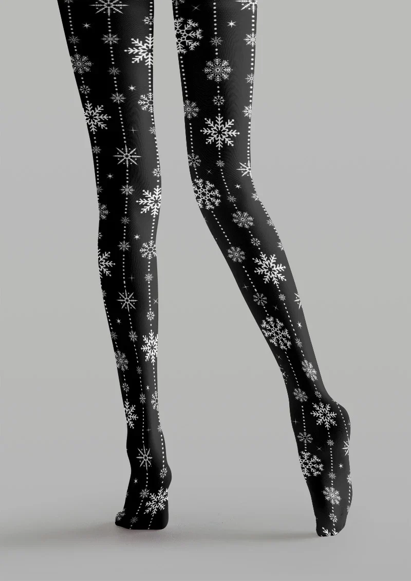 Viken Plan Snowflake Graphic Tights Hosiery Pantyhose - Image 4