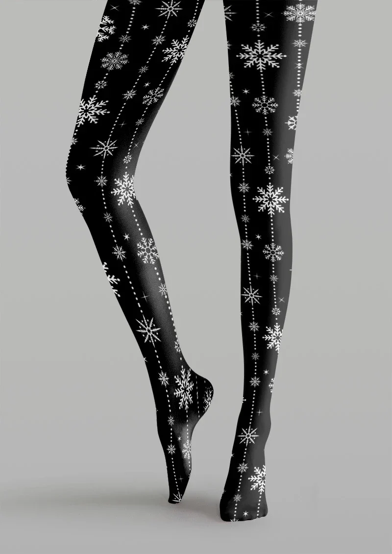 Viken Plan Snowflake Graphic Tights Hosiery Pantyhose - Image 5