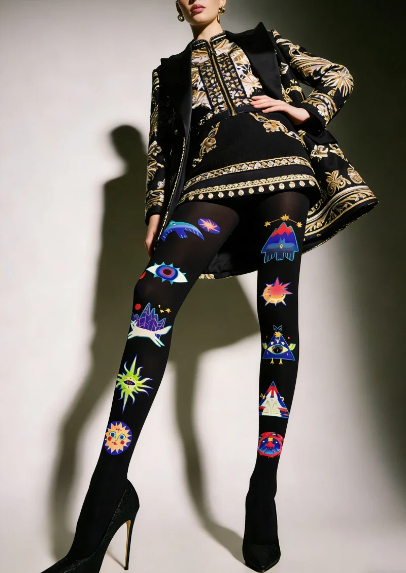 Viken Plan Space Element Graphic Tights Hosiery Pantyhose - Image 2
