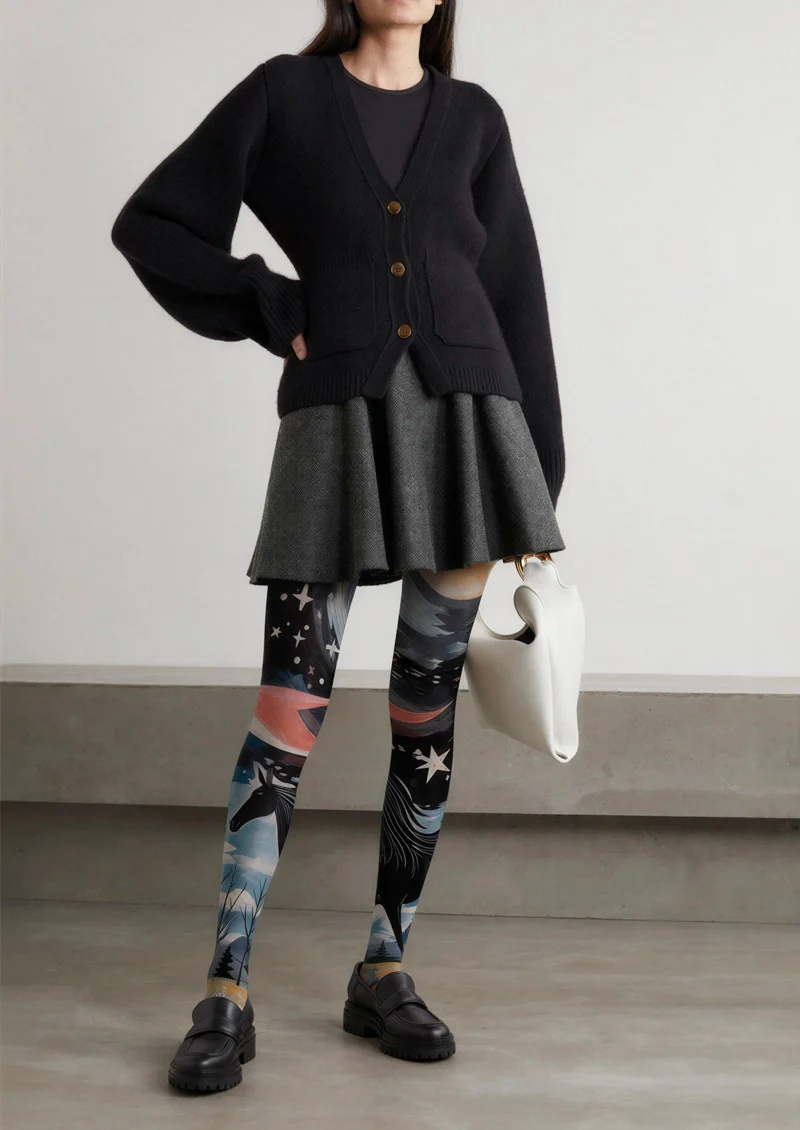Viken Plan Stardust Horse Trail Tights Hosiery Pantyhose - Image 2