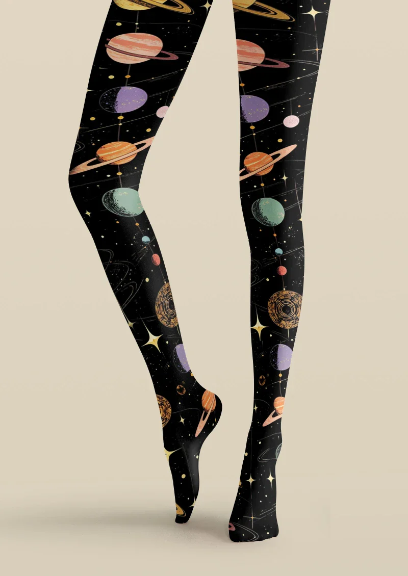 Viken Plan Starry Universe Graphic Tights Hosiery Pantyhose - Image 4