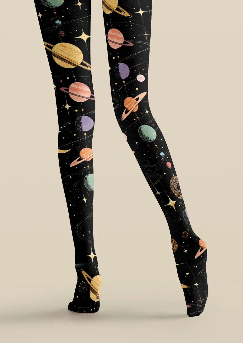 Viken Plan Starry Universe Graphic Tights Hosiery Pantyhose - Image 5