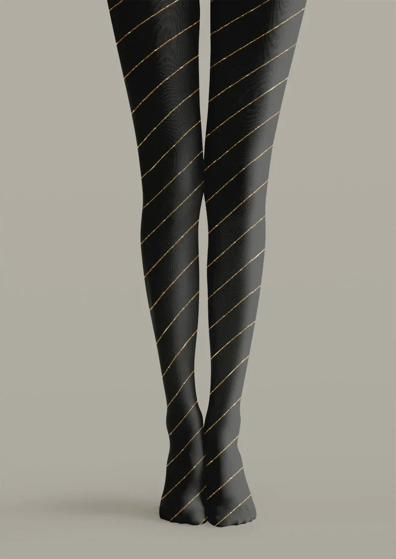 Viken Plan Noirline Striped Tights Hosiery Pantyhose