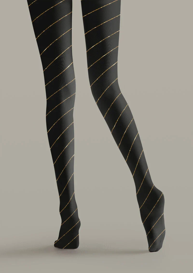 Viken Plan Noirline Striped Tights Hosiery Pantyhose - Image 2