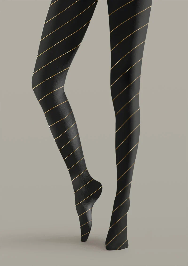 Viken Plan Noirline Striped Tights Hosiery Pantyhose - Image 3