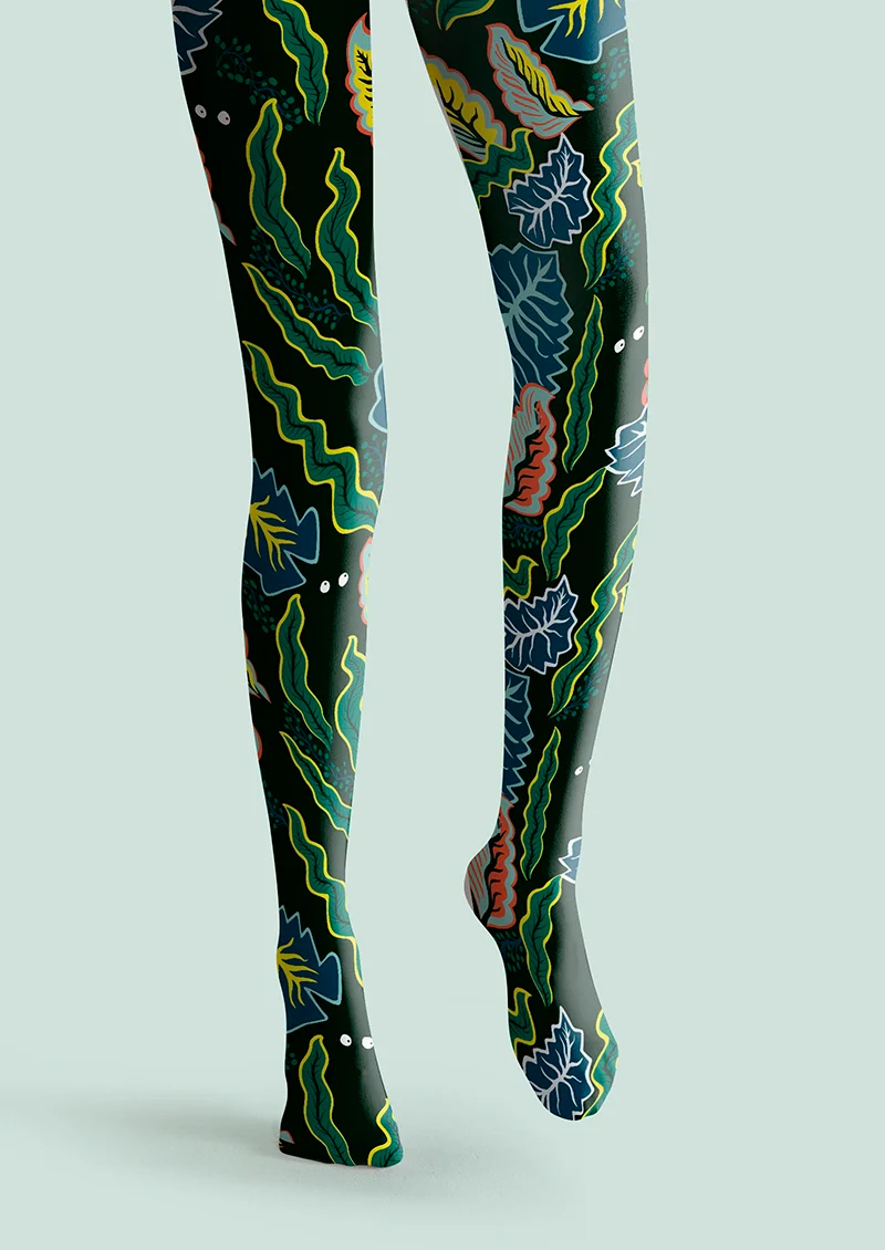 Viken Plan Sylvan Leaf-Tongue Tights Hosiery Pantyhose - Image 3
