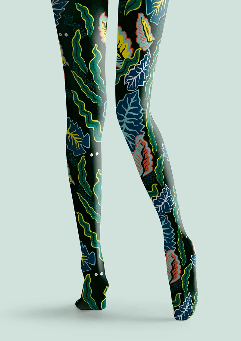 Viken Plan Sylvan Leaf-Tongue Tights Hosiery Pantyhose - Image 4