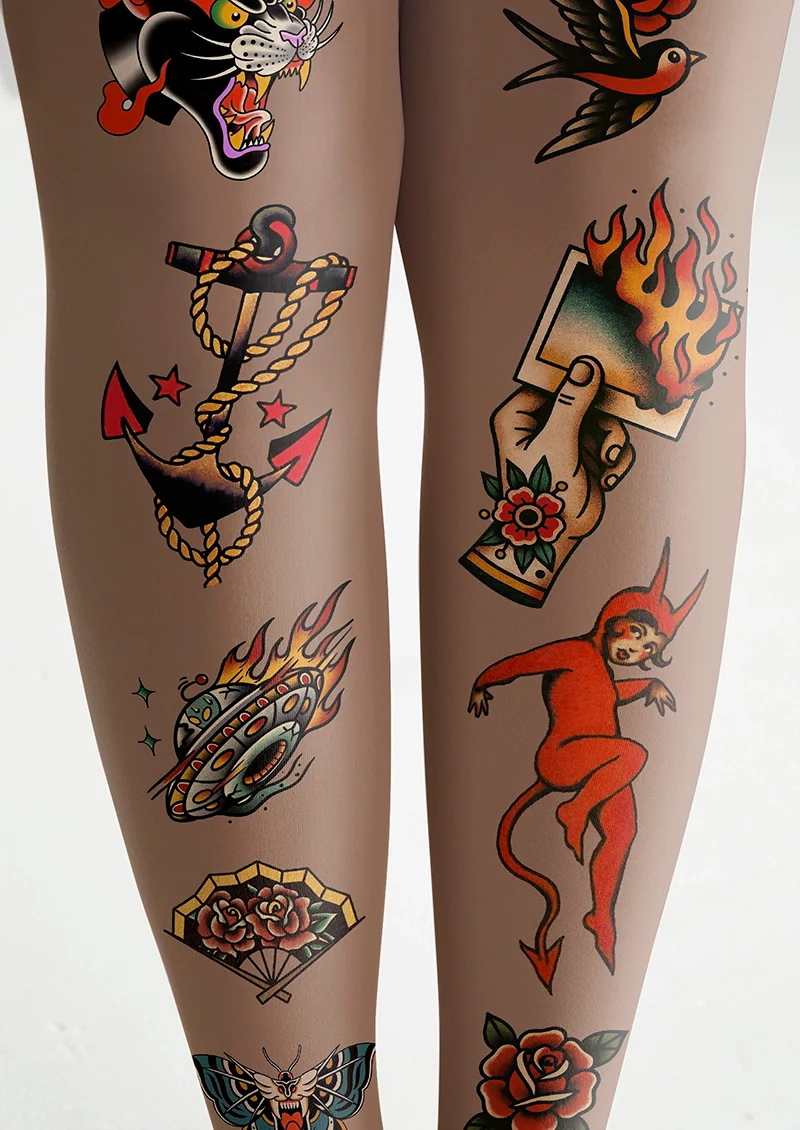 Viken Plan Transformation Tattoo Tights Hosiery Pantyhose - Image 5