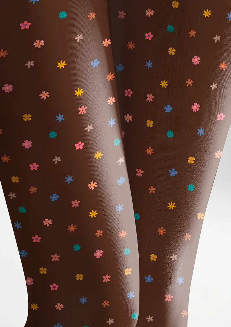 Viken Plan Brownish Dainty florals Tights Hosiery Pantyhose - Image 6