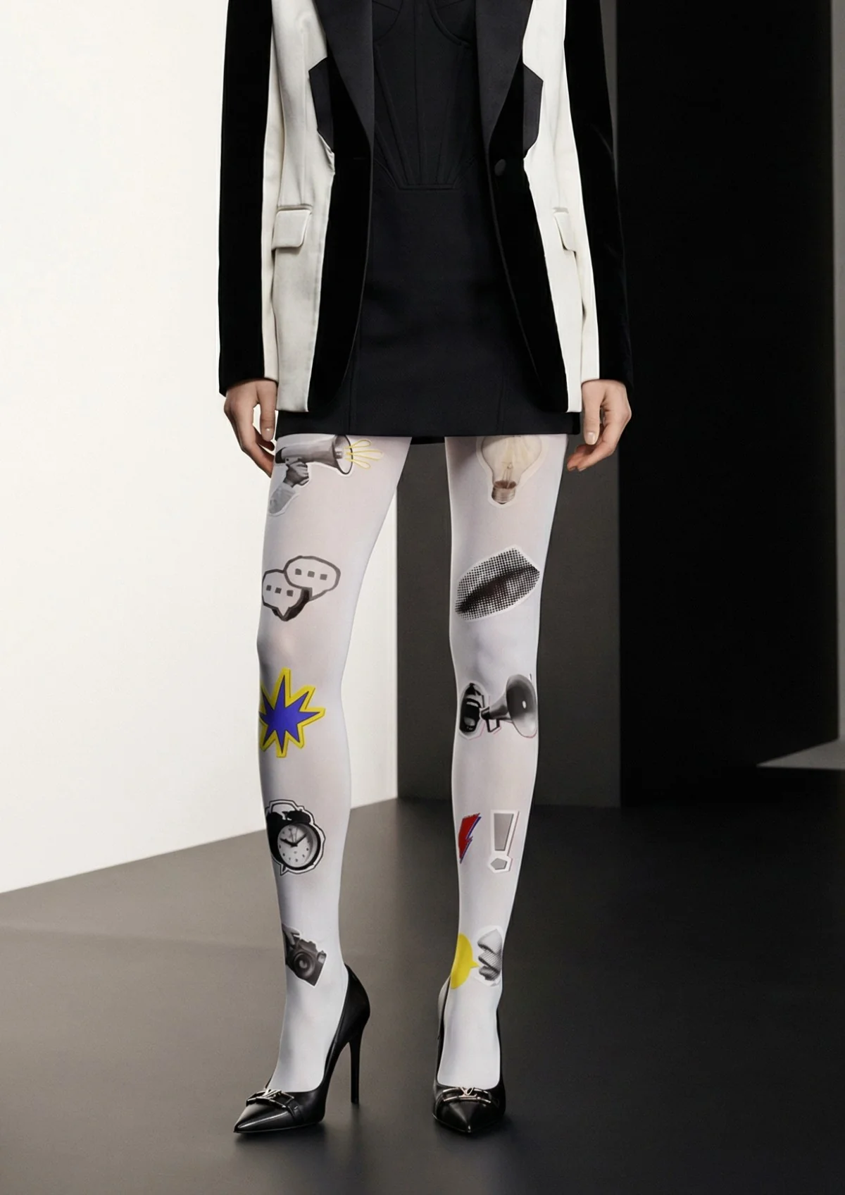 Viken Plan Vintage Item Graphic Tights Hosiery Pantyhose - Image 2