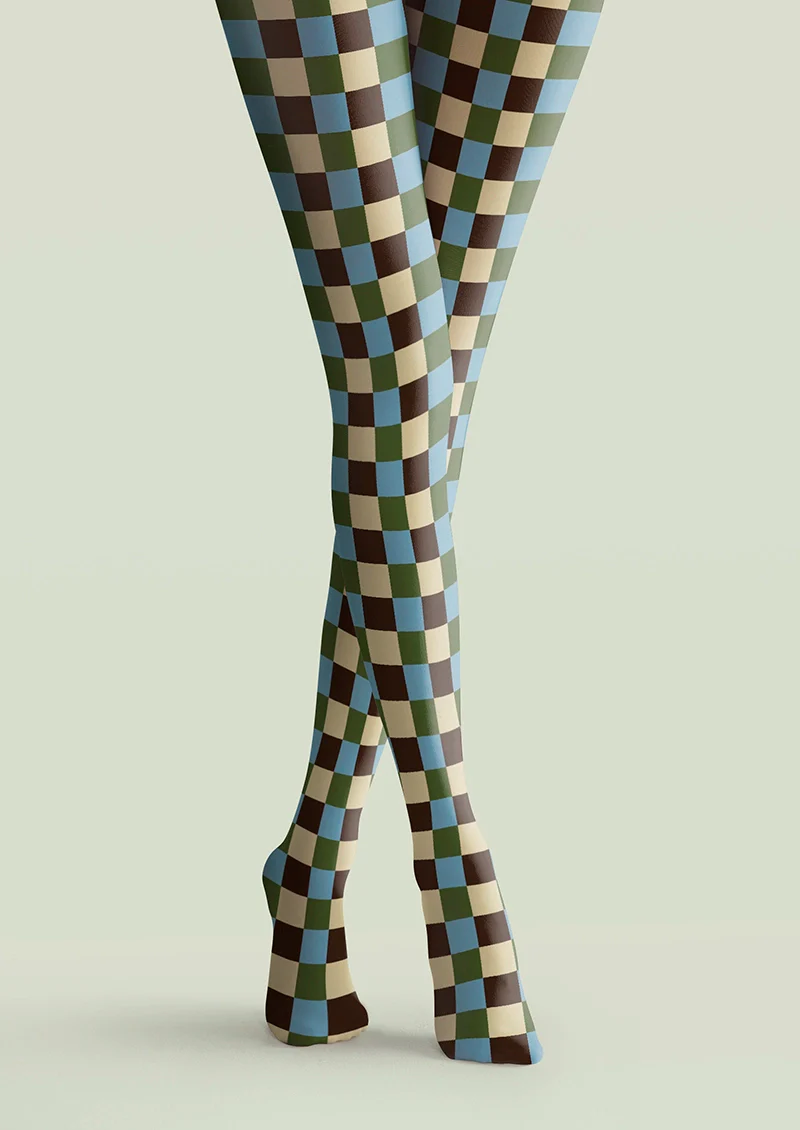 Viken Plan Vintage Plaid Tights Hosiery Pantyhose