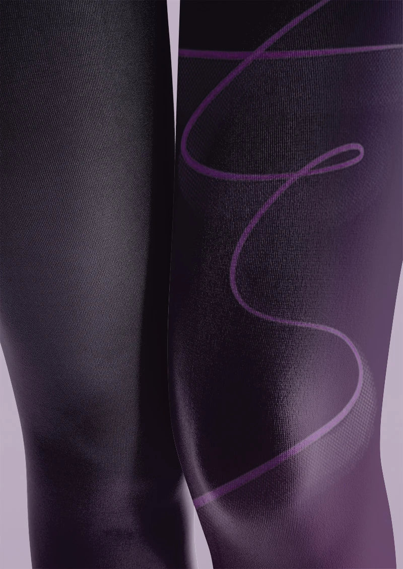 Viken Plan Violet Curve Graphic Tights Hosiery Pantyhose - Image 5