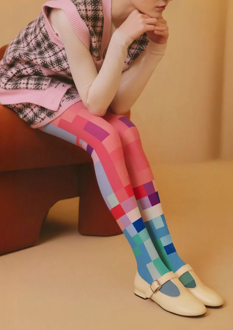 Viken Plan Bounce Geometry Tights Hosiery Pantyhose - Image 2