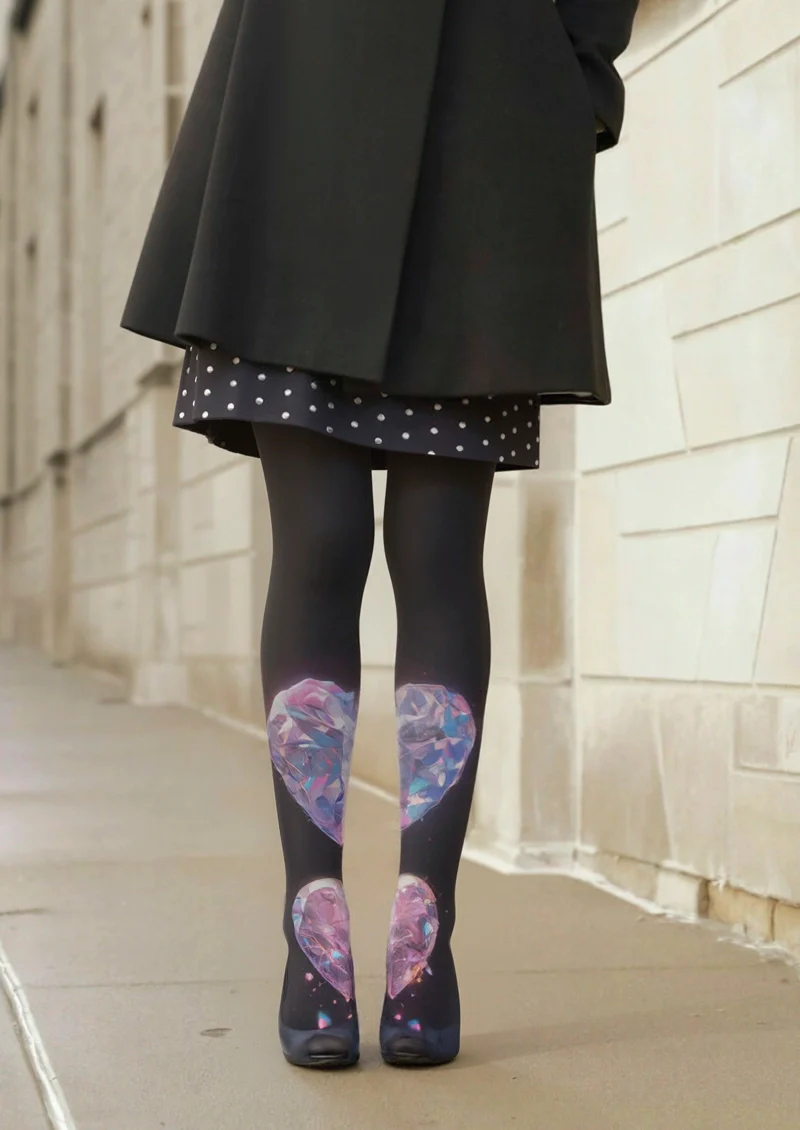 Viken Plan Valentine's Day Love Diamond Tights Hosiery Pantyhose - Image 2