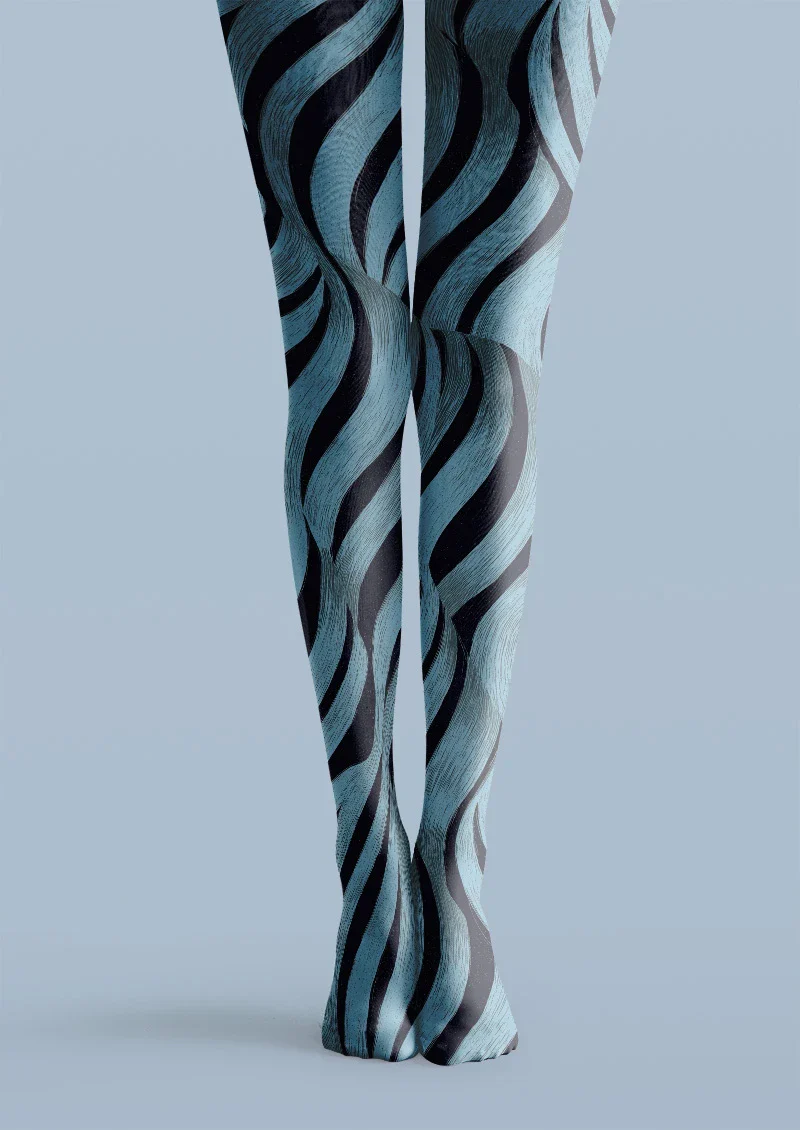 Viken Plan Blue Mirage Tights Hosiery Pantyhose