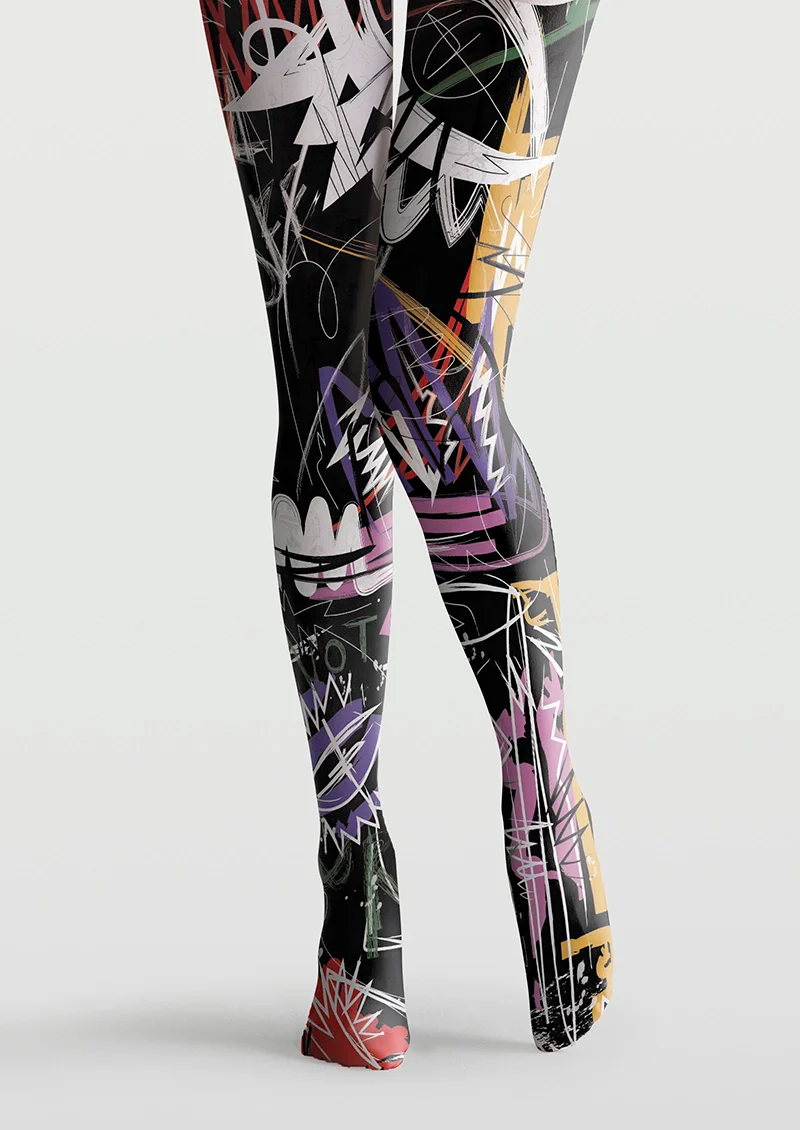 Viken Plan Wild Scribble Tights Hosiery Pantyhose