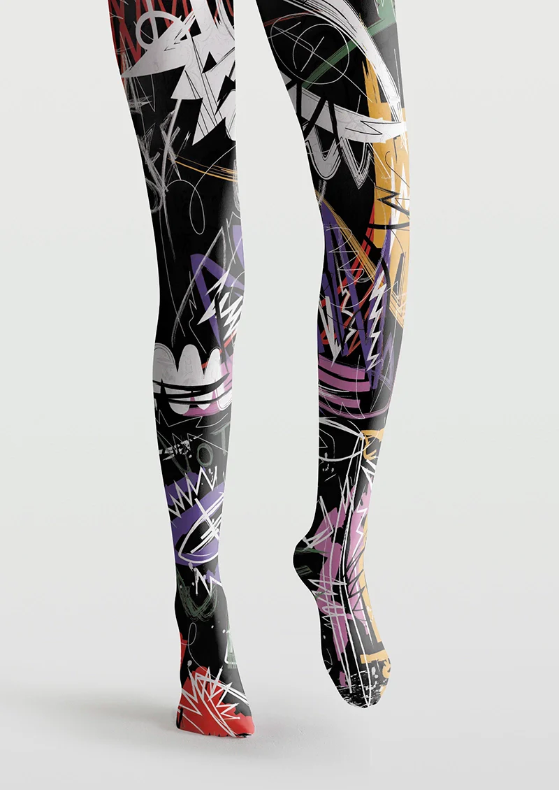 Viken Plan Wild Scribble Tights Hosiery Pantyhose - Image 3