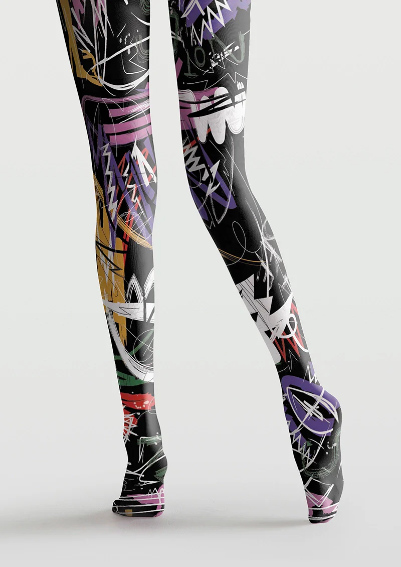 Viken Plan Wild Scribble Tights Hosiery Pantyhose - Image 4