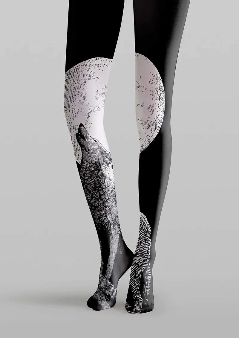 Viken Plan Wolf Line engraving Tights Hosiery Pantyhose - Image 3