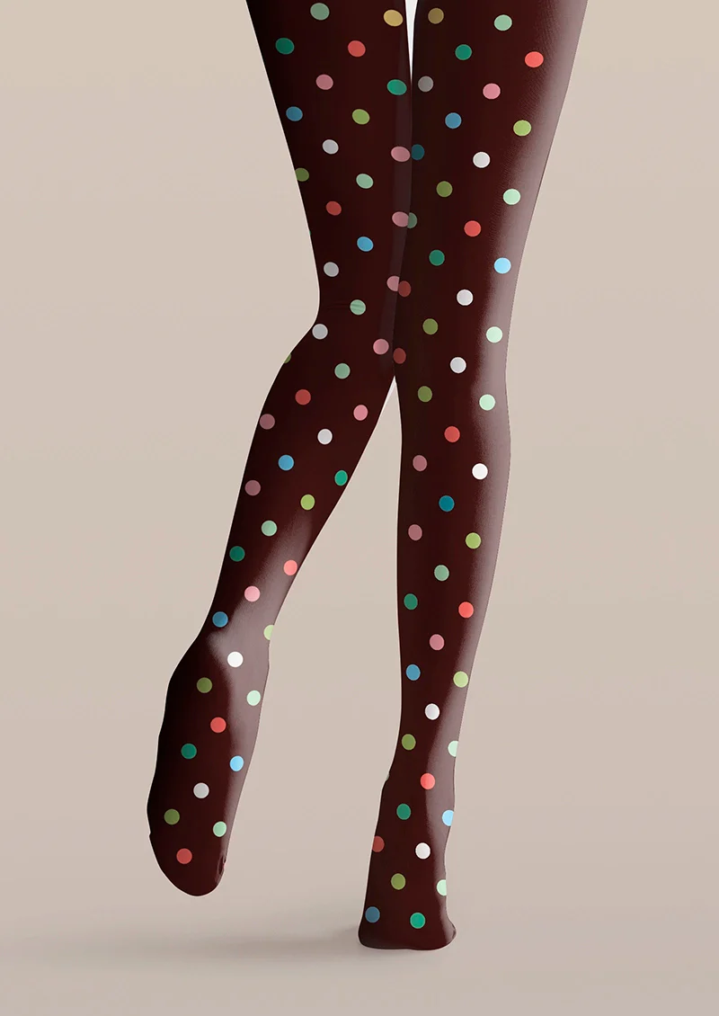 Viken Plan Colorful Polka Dots Tights Hosiery Pantyhose