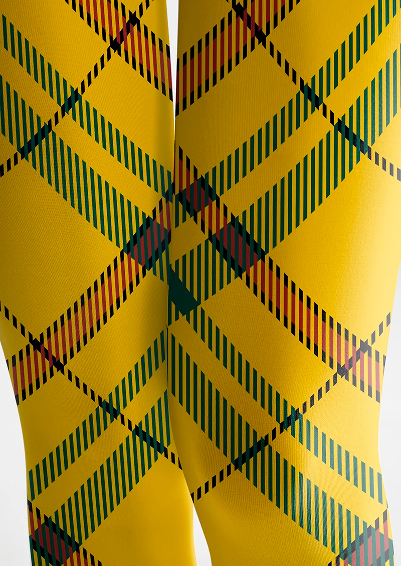 Viken Plan Yellow Striped Check Tights Hosiery Pantyhose - Image 5