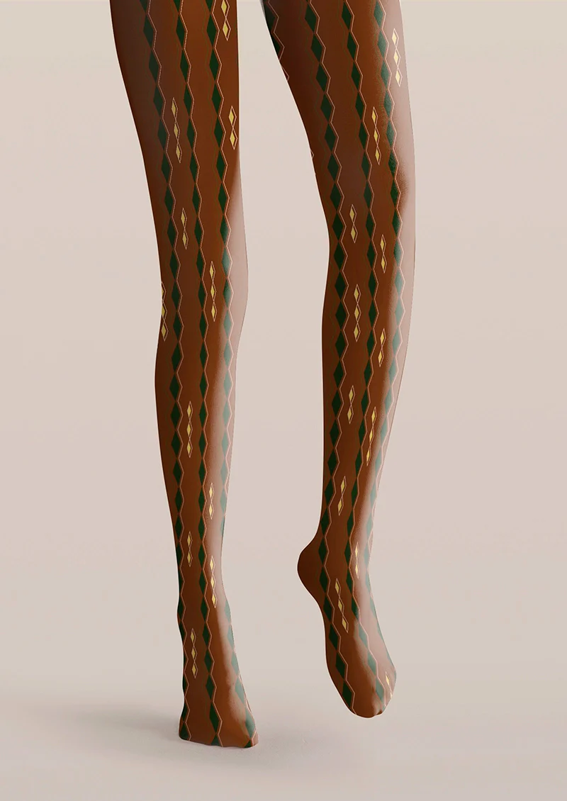 Viken Plan Diamond stripes Tights Hosiery Pantyhose - Image 4