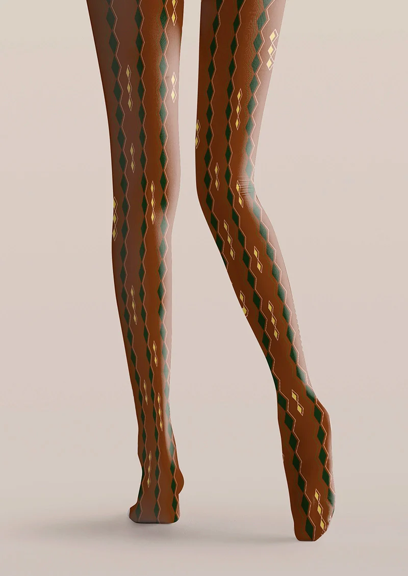 Viken Plan Diamond stripes Tights Hosiery Pantyhose - Image 5