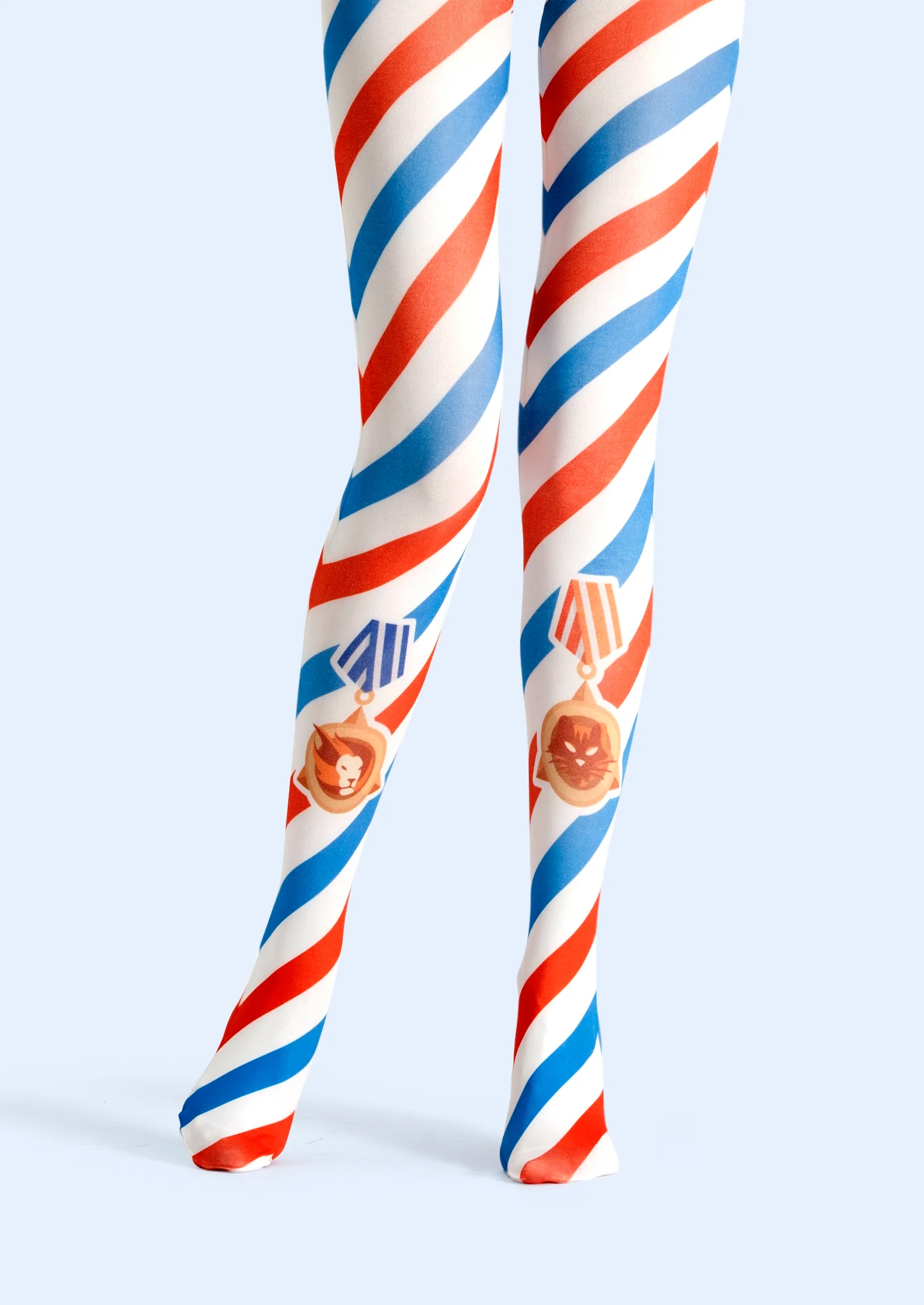 Viken Plan PopArt Print Tights Color Stripe Pantyhose/Tights [AnimalMedal]