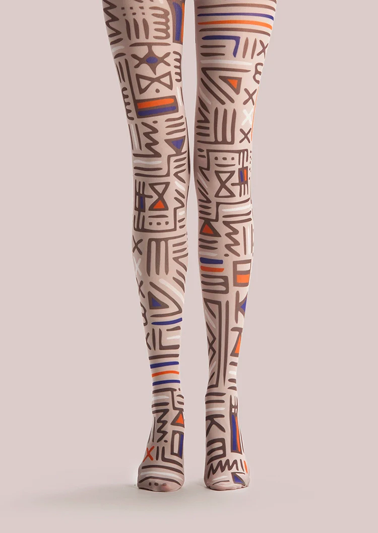 Viken Plan Archaic Symbol Retro Art Tights Hosiery Pantyhose - Image 3