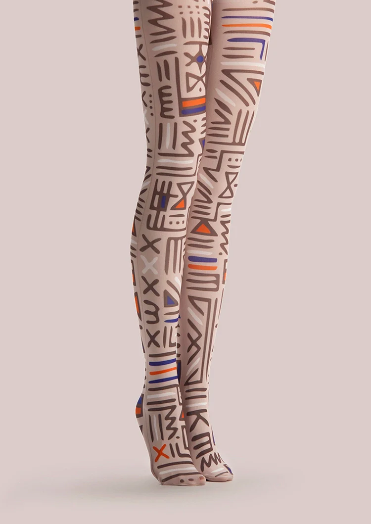 Viken Plan Archaic Symbol Retro Art Tights Hosiery Pantyhose - Image 4
