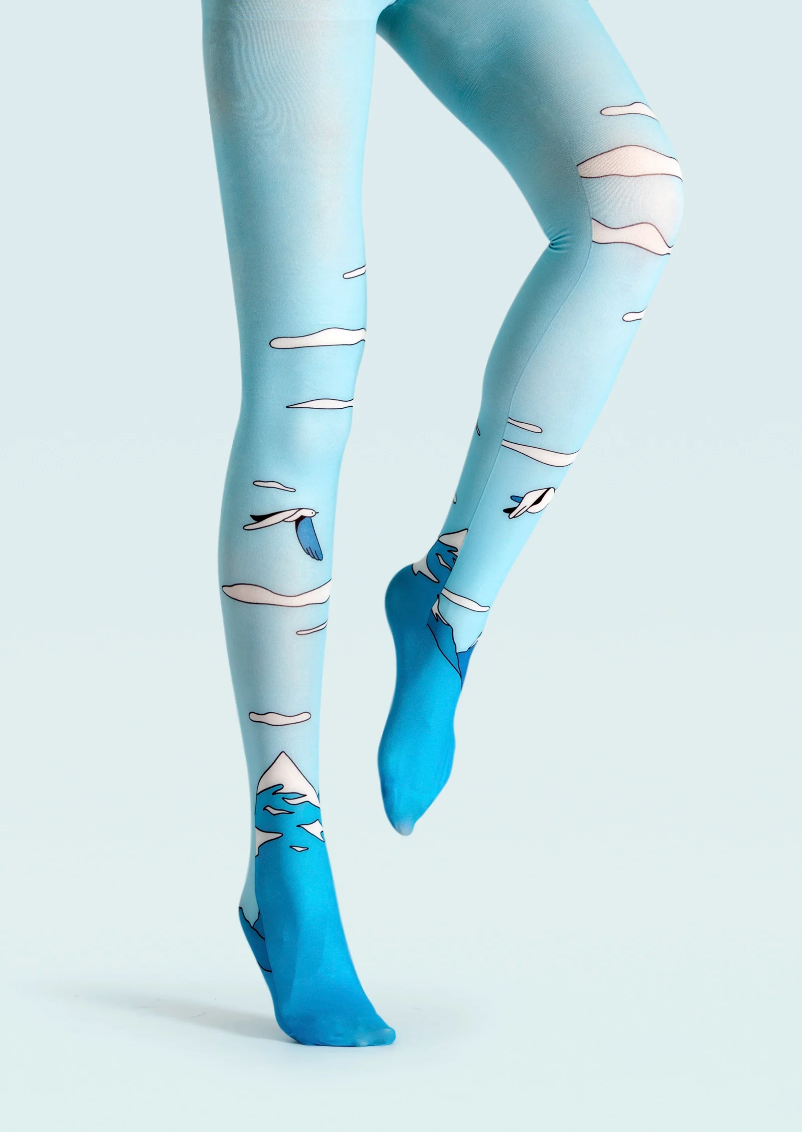 Viken Plan Art Print Tights Versatile Pantyhose/Tights [AzureSky] - Image 3