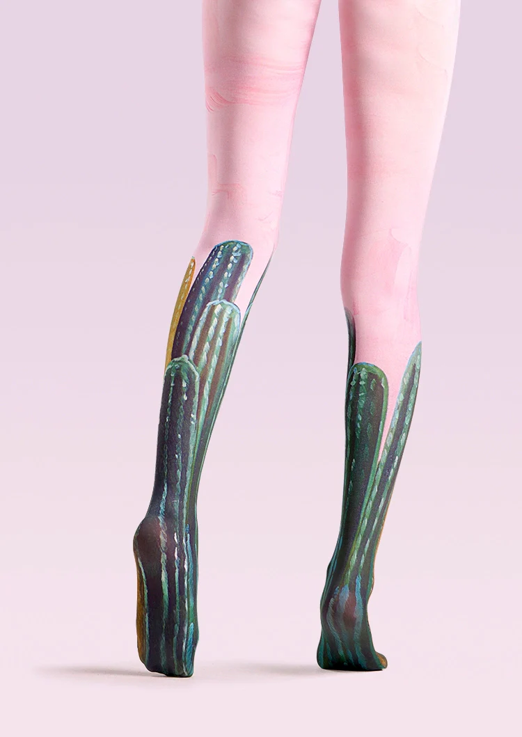 Viken Plan Forest art Print Personality Pantyhose/Tights [Cactus] - Image 4