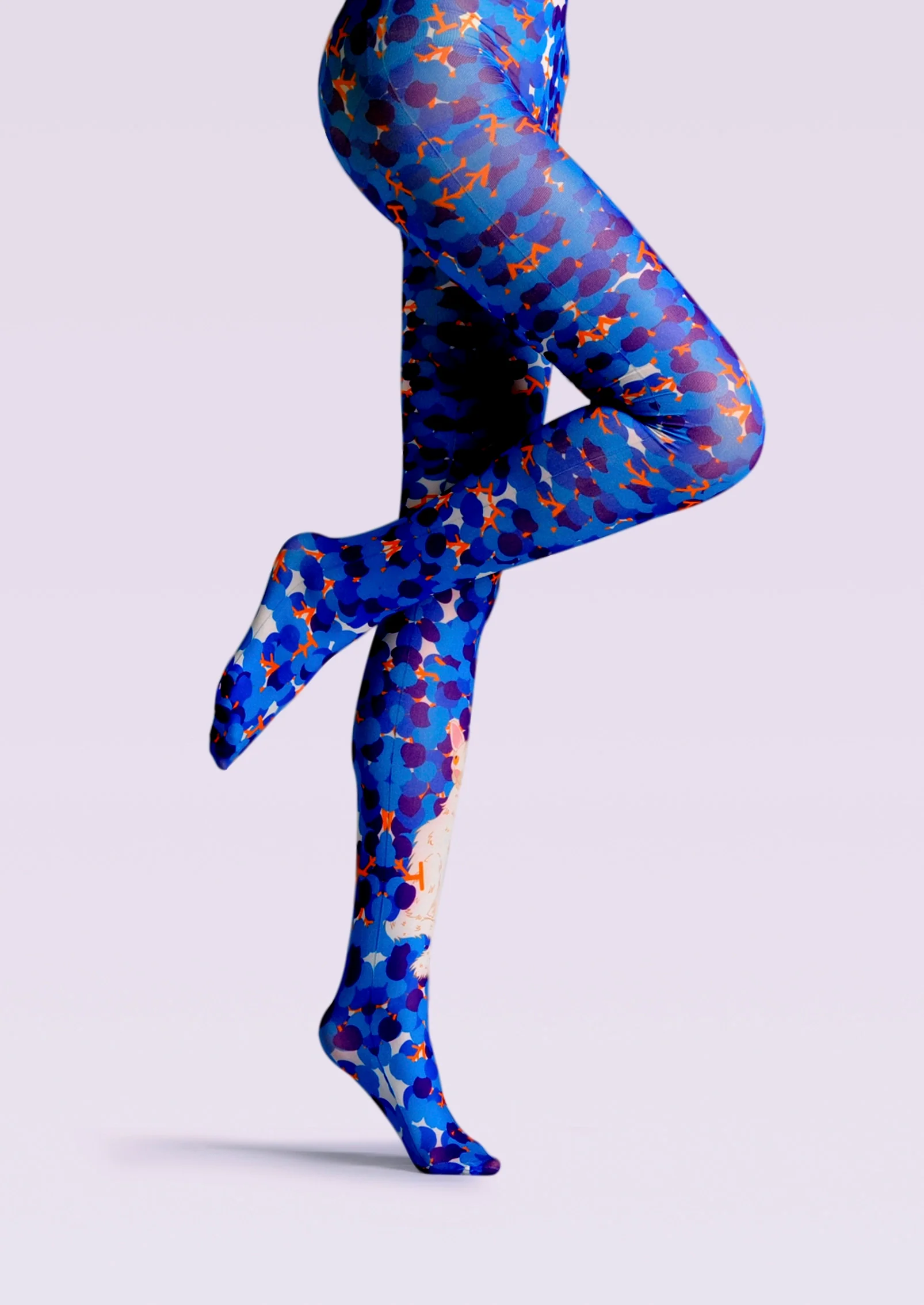 Viken Plan Fun art Print Tights Color Pantyhose/Tights [Cat in Purple vineyard] - Image 3