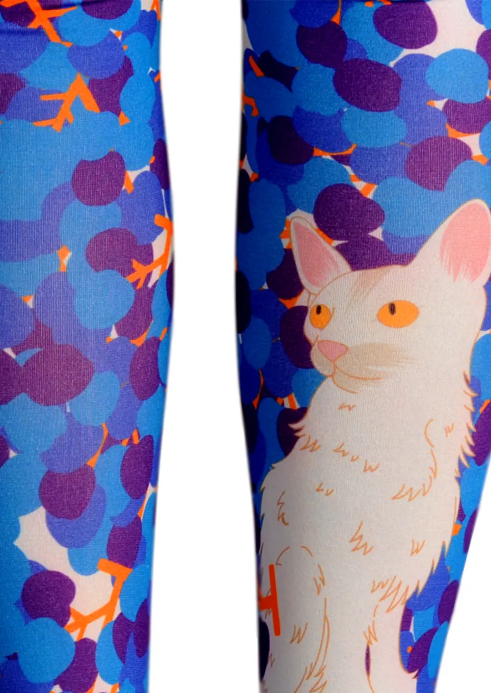 Viken Plan Fun art Print Tights Color Pantyhose/Tights [Cat in Purple vineyard] - Image 5