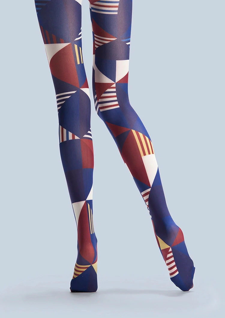 Viken Plan PopArt Print Tights Color check Pantyhose/Tights [Checkered pattern] - Image 3