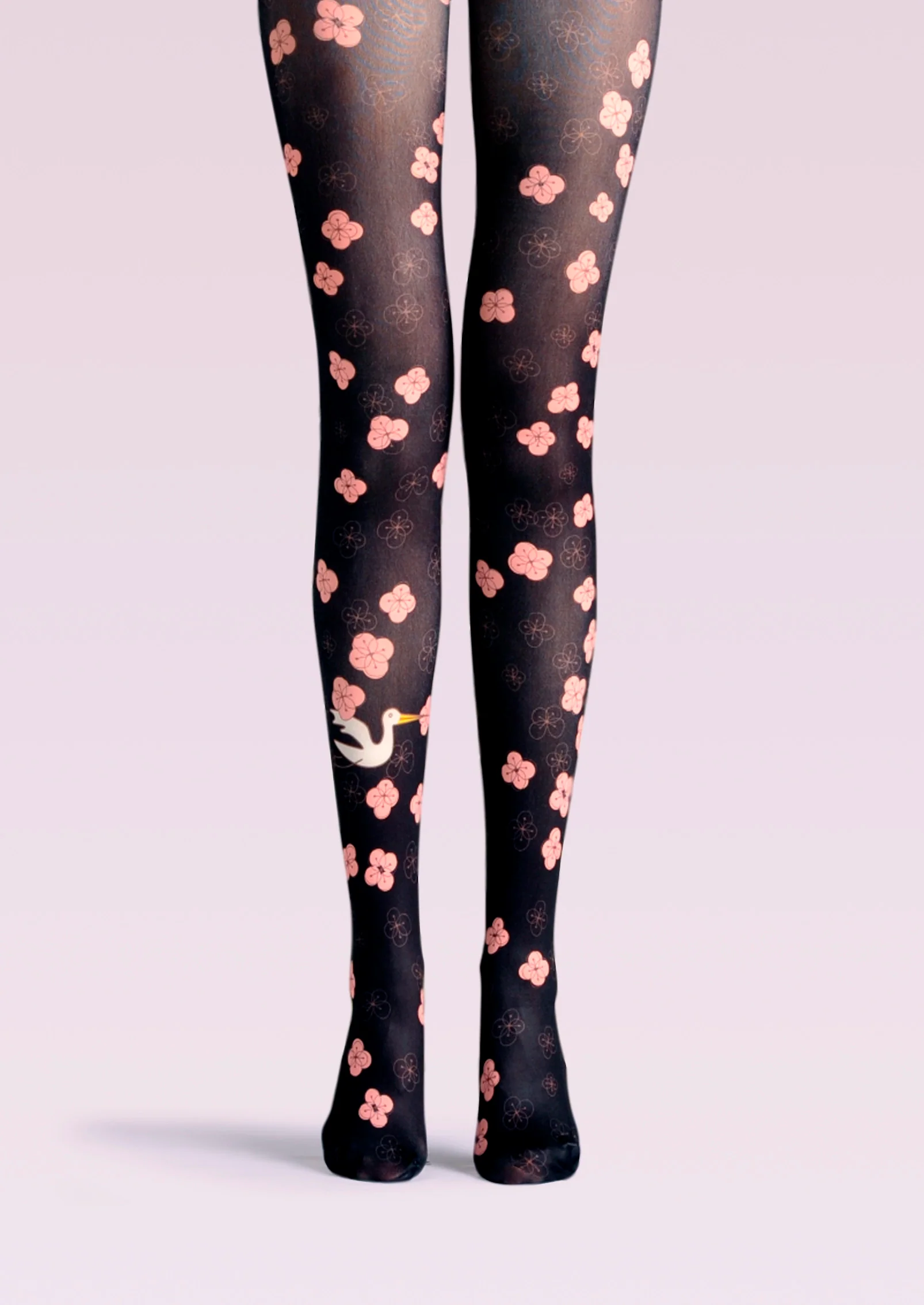 Viken Plan Cherry Blossoms Print Tights Hosiery Pantyhose - Image 3