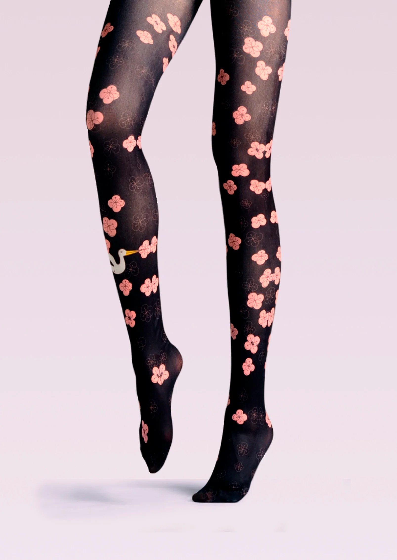 Viken Plan Cherry Blossoms Print Tights Hosiery Pantyhose - Image 4