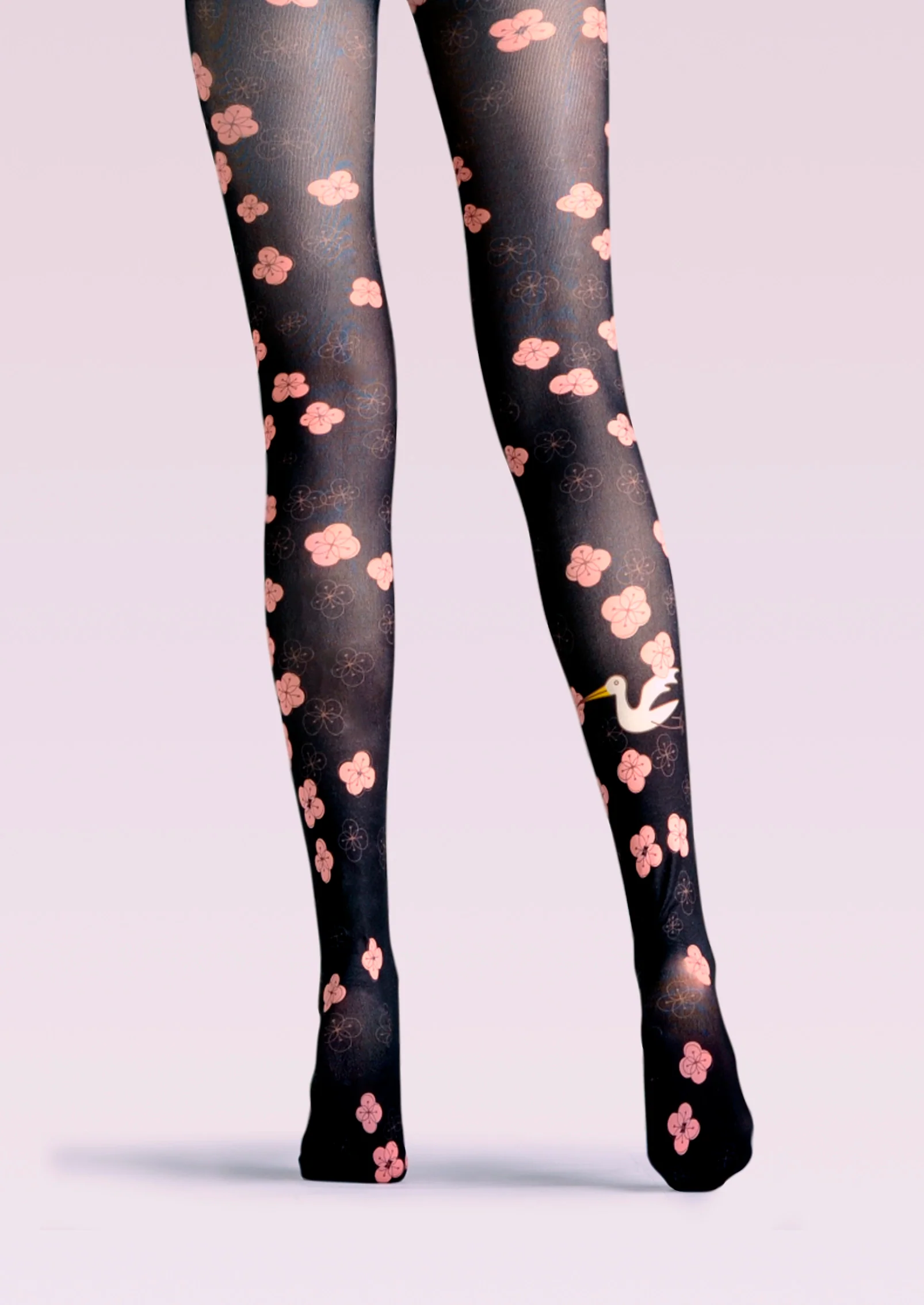 Viken Plan Cherry Blossoms Print Tights Hosiery Pantyhose - Image 5