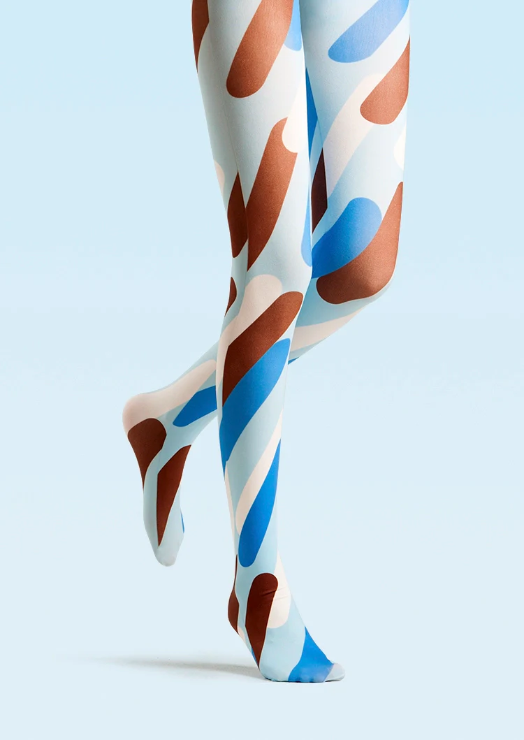 Viken Plan PopArt Print Cute Pantyhose/Tights [Circular stripes] - Image 2