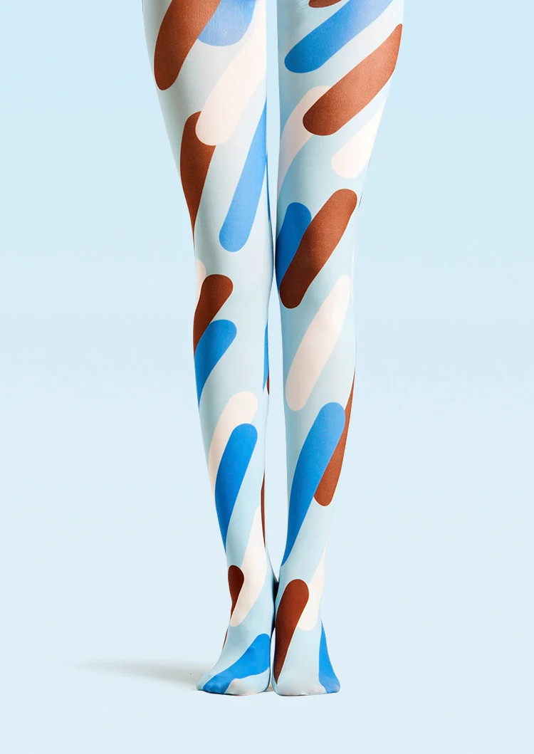 Viken Plan PopArt Print Cute Pantyhose/Tights [Circular stripes] - Image 3