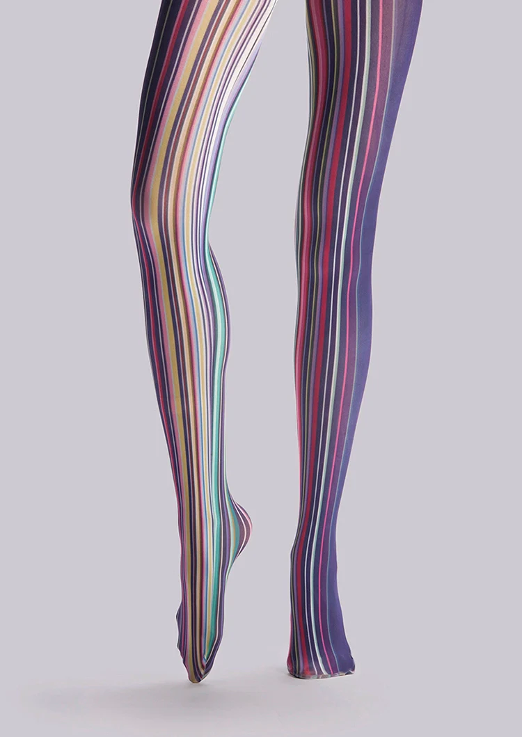 Viken Plan Art Print Tights Colored stripes Pantyhose/Tights [Colorful lines] - Image 3