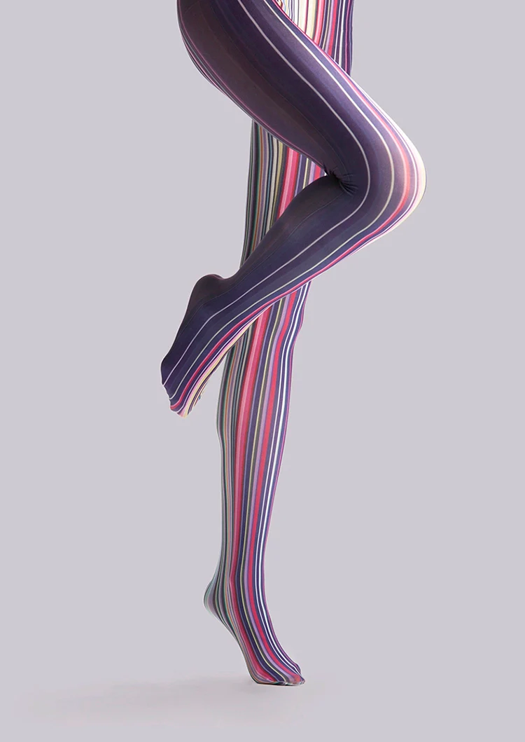 Viken Plan Art Print Tights Colored stripes Pantyhose/Tights [Colorful lines] - Image 4