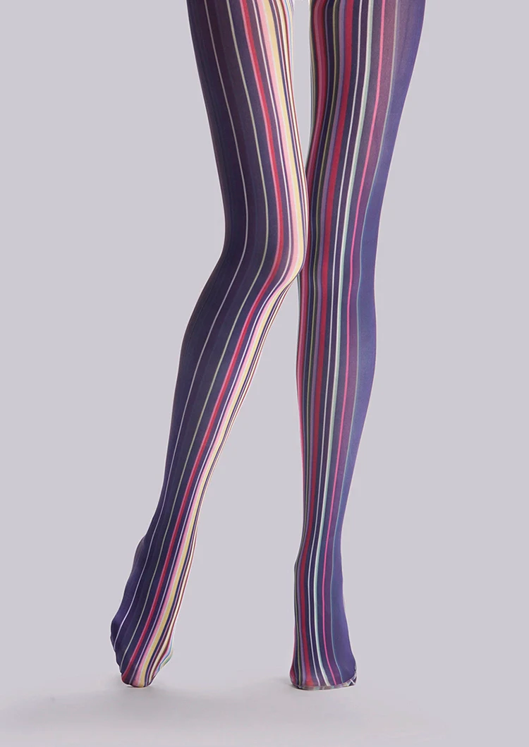 Viken Plan Art Print Tights Colored stripes Pantyhose/Tights [Colorful lines] - Image 5